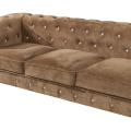 Home furniture set hotel tufted brown velvet fabric chesterfield sofa lounge couch for customized design